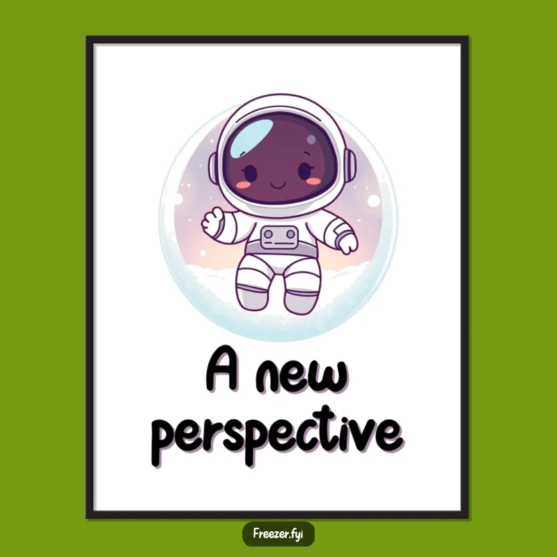 Funny Astronaut Orb Art Poster - Whimsical Space Decor