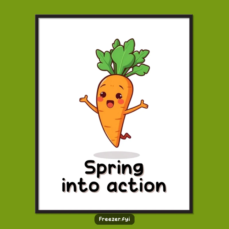 Funny Carrot Jump Poster: Decorate with a Surprising Burst of Cheer