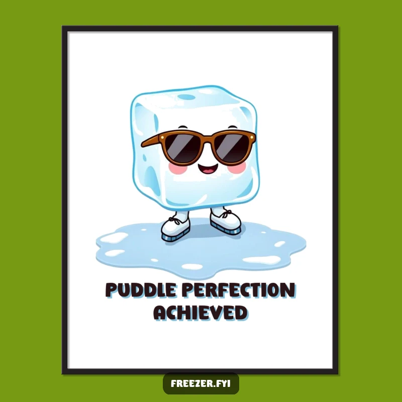 Funny Cheerful Ice Cube Poster: Cool Summer Art Print & Gift