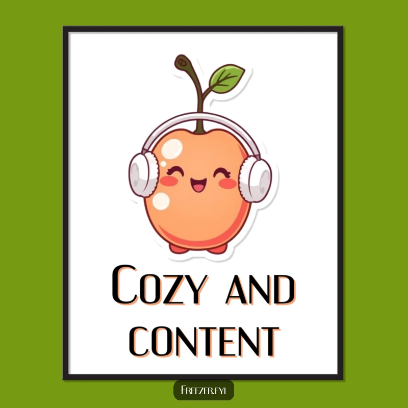 Funny Cherry Earmuff Poster: Decorate with Cozy, Hilarious Art