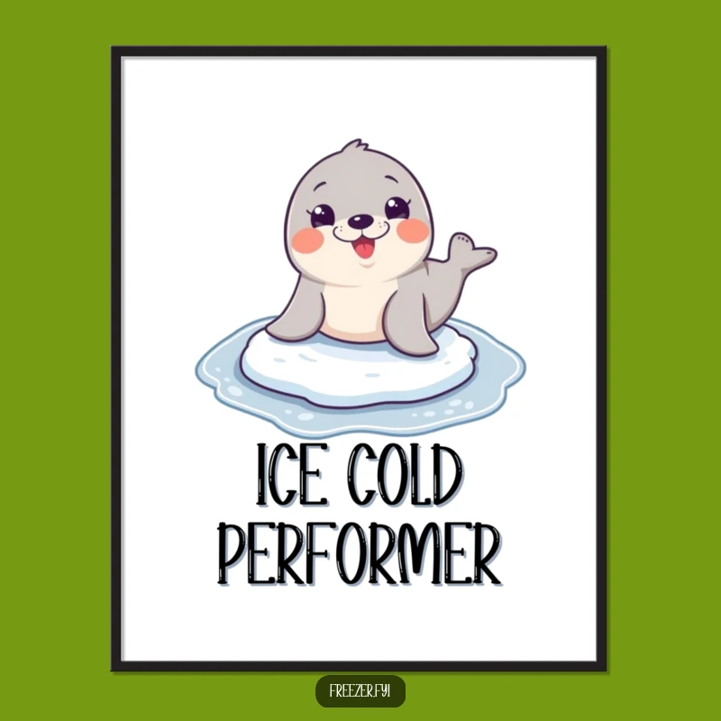Funny Seal Sliding Poster: Hilarious Arctic Fun for Your Walls!