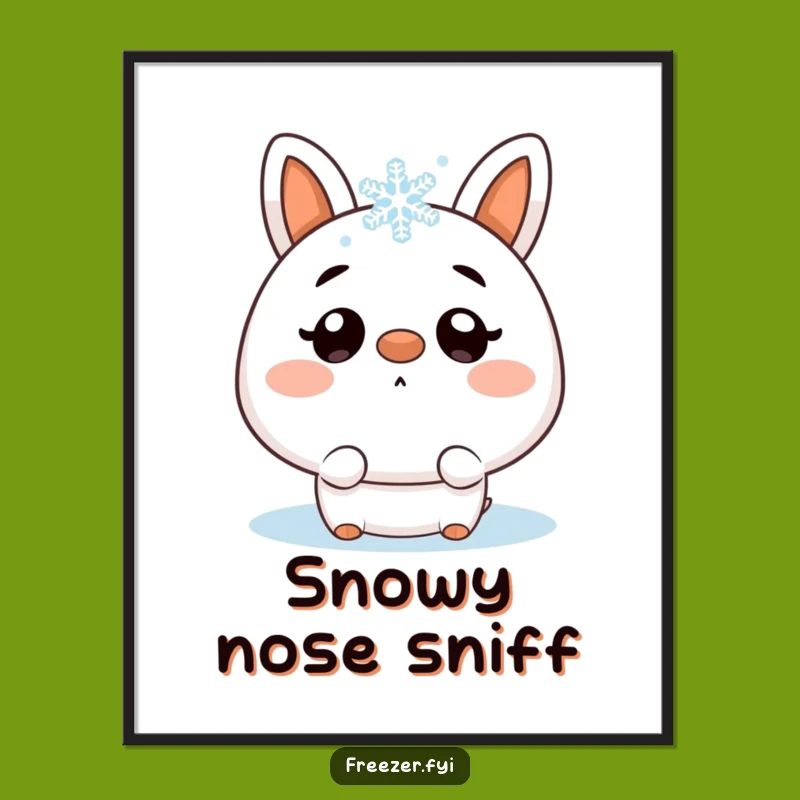 Funny Snowflake Surprise Poster: Adorable Winter Art for a Cheerful Space!