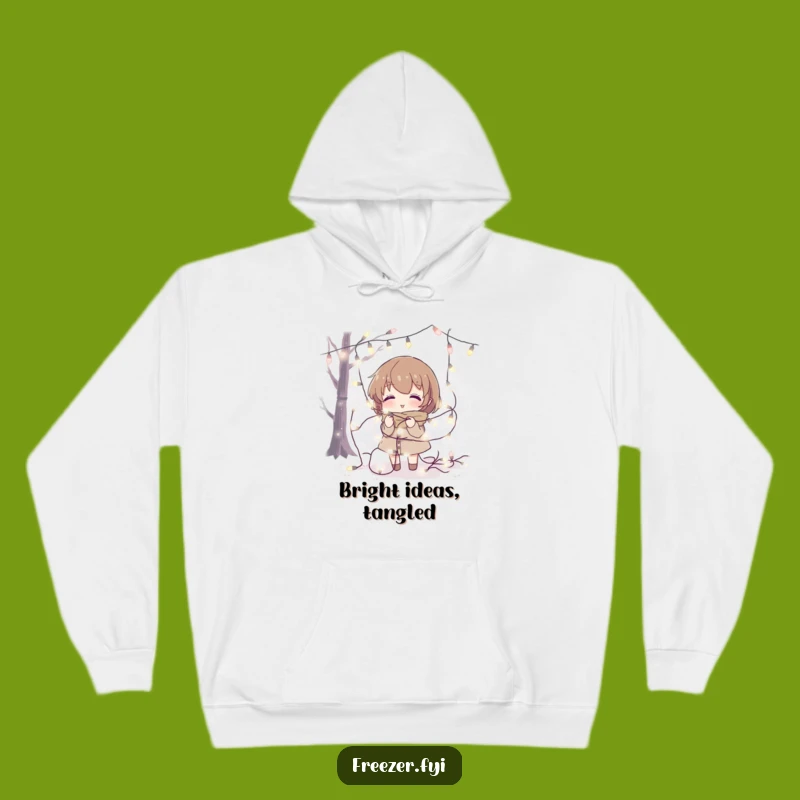 Cozy Funny Fairy Light Tangle Hoodie: Warmth Amidst the Twinkles!