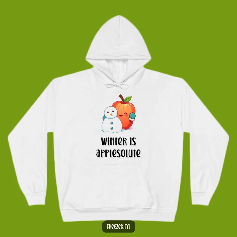 Funny Apple Snowman Hoodie: Cozy Winter Fruit Apparel, Hilarious Cozy Warm Gift