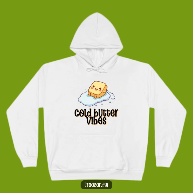 Funny Butter Pat Sliding Hoodie - Cozy Frosty Fun Wearable Humor Gift