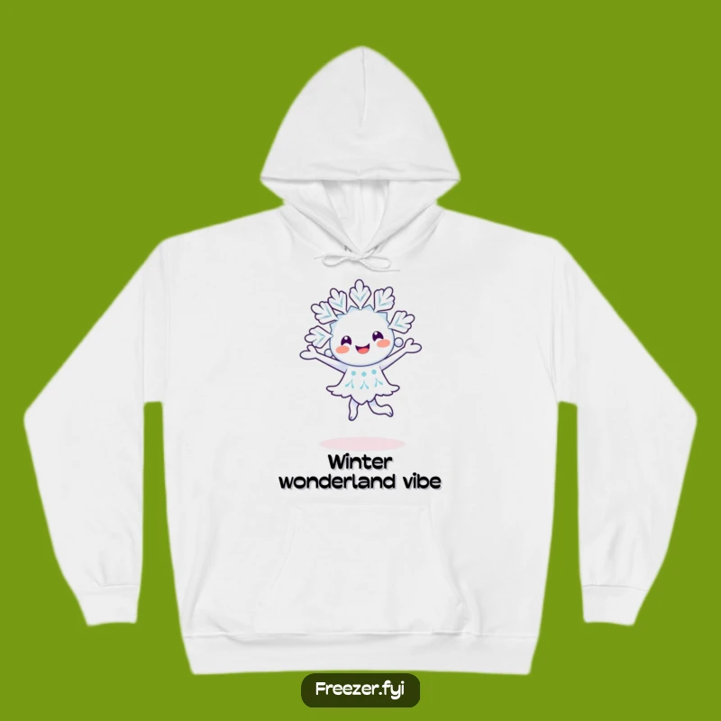 Funny Snowflake Pirouette Hoodie: Cozy Happy Winter Character Sweatshirt