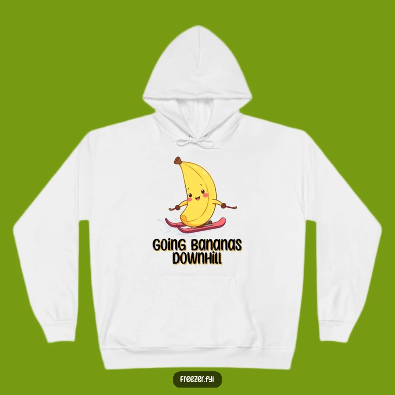 Funny Banana Peel Ski Hoodie: Cozy Winter Fun Wear, Hilarious Snow Adventure Gift