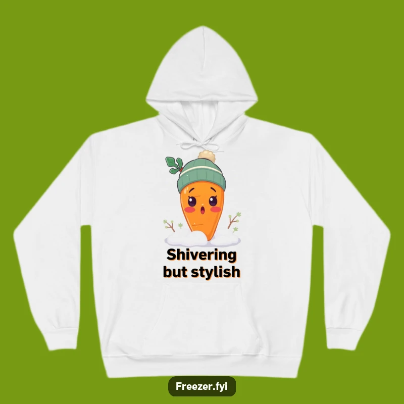 Funny Surprised Carrot Hoodie: Cozy Winter Veggie Comfort Gift