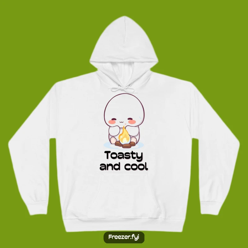 Funny Ice Fire Hoodie: Cozy Rosy Character, Warm Humorous Gift