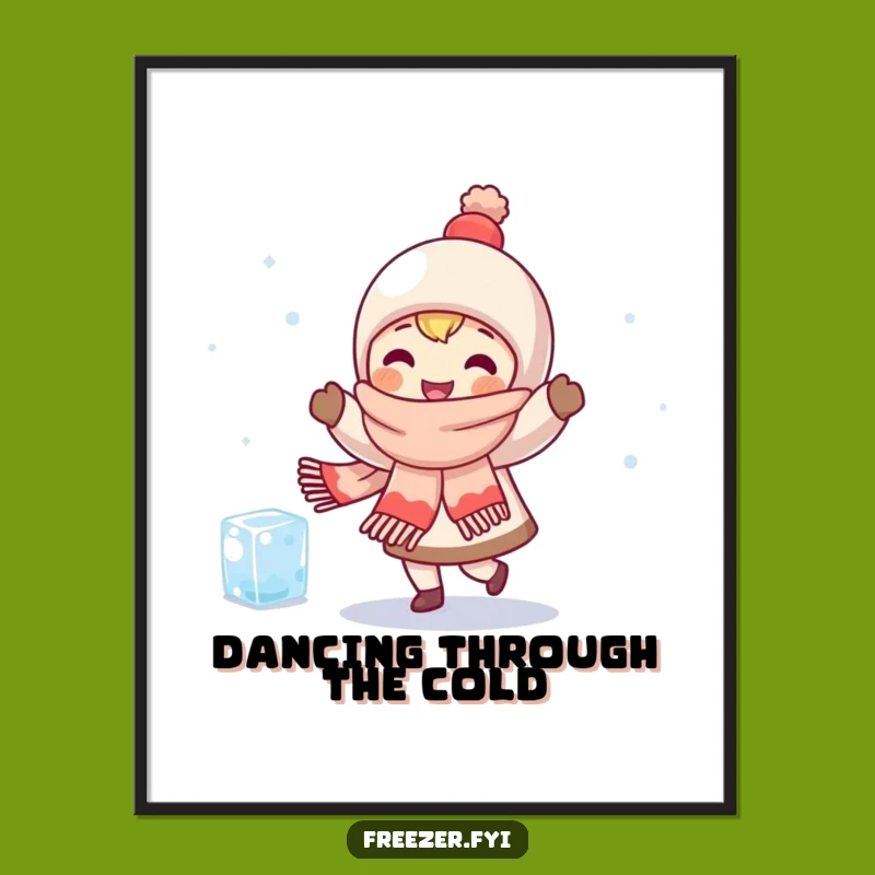 Funny Free Printable Wall Art: Winter Dance Partners - Whimsical Downloadable Decor