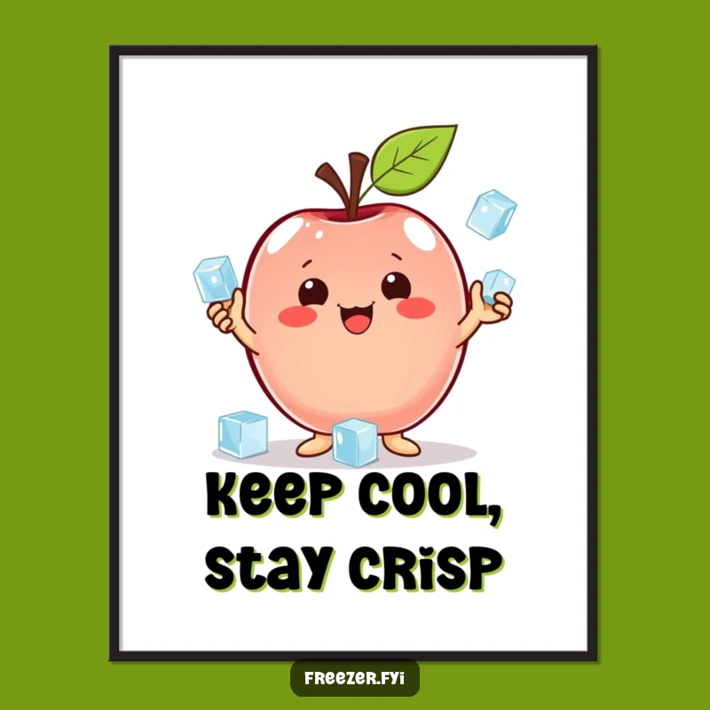 Free Printable Wall Art: Juggling Apple - Funny Downloadable Decor!