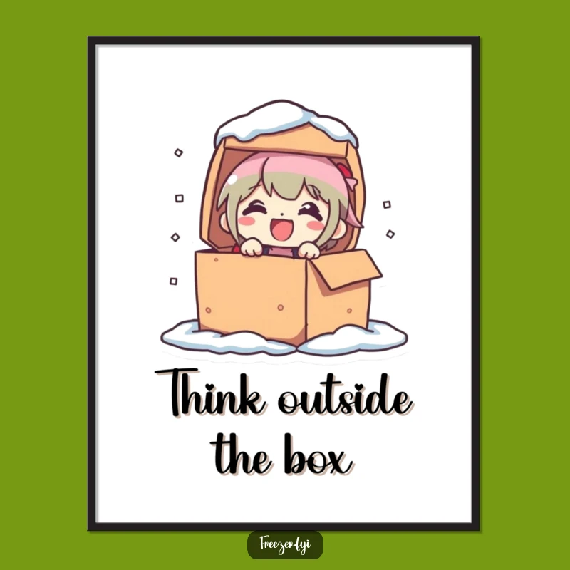 Funny Free Printable Wall Art: Delighted Box Surprise Character - Hilarious Downloadable Art