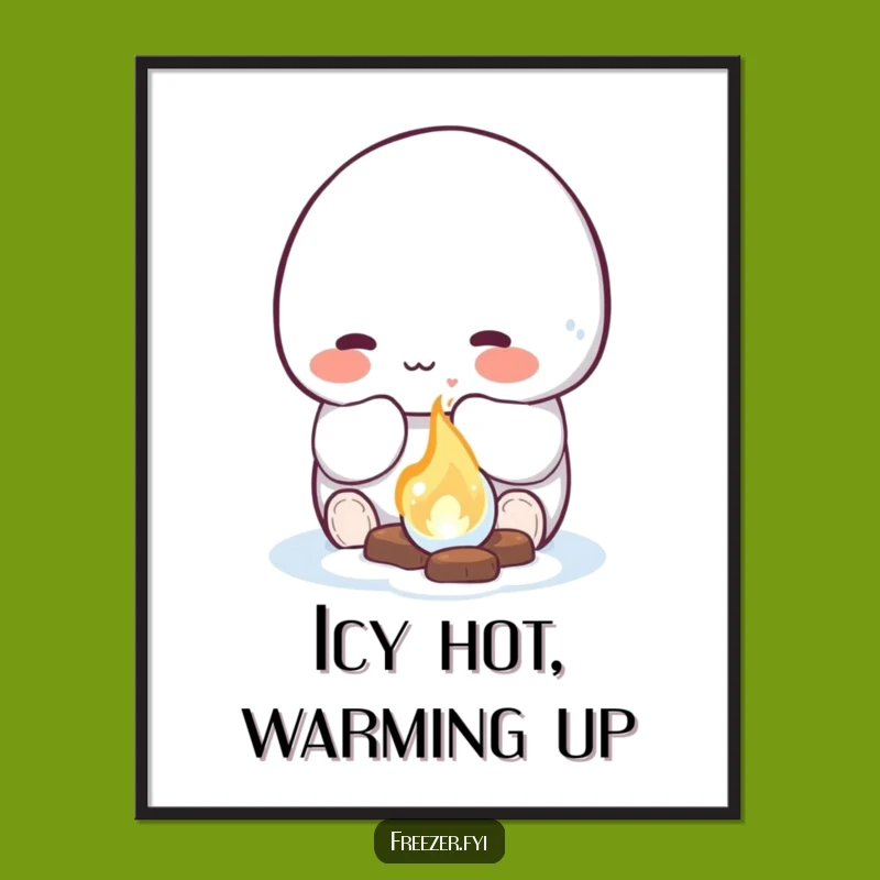 Funny Free Printable Wall Art: Ice Fire Character Downloadable Art Gift