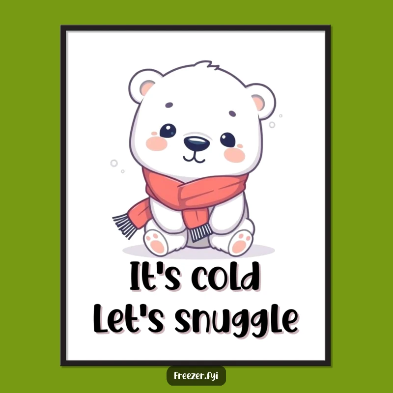 Free Printable Wall Art: Playful Polar Bear - Hilarious Downloadable Decor!