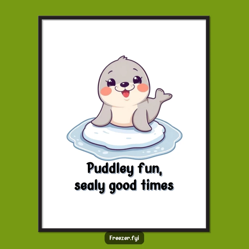 Funny Free Printable Wall Art: Seal Sliding, Hilarious Downloadable Decor!