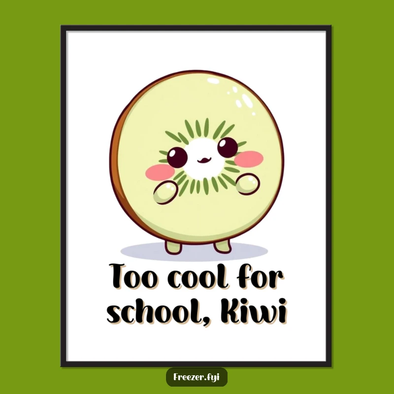 Free Printable Wall Art: Funny Kiwi Slice Shrug - Quirky Decor