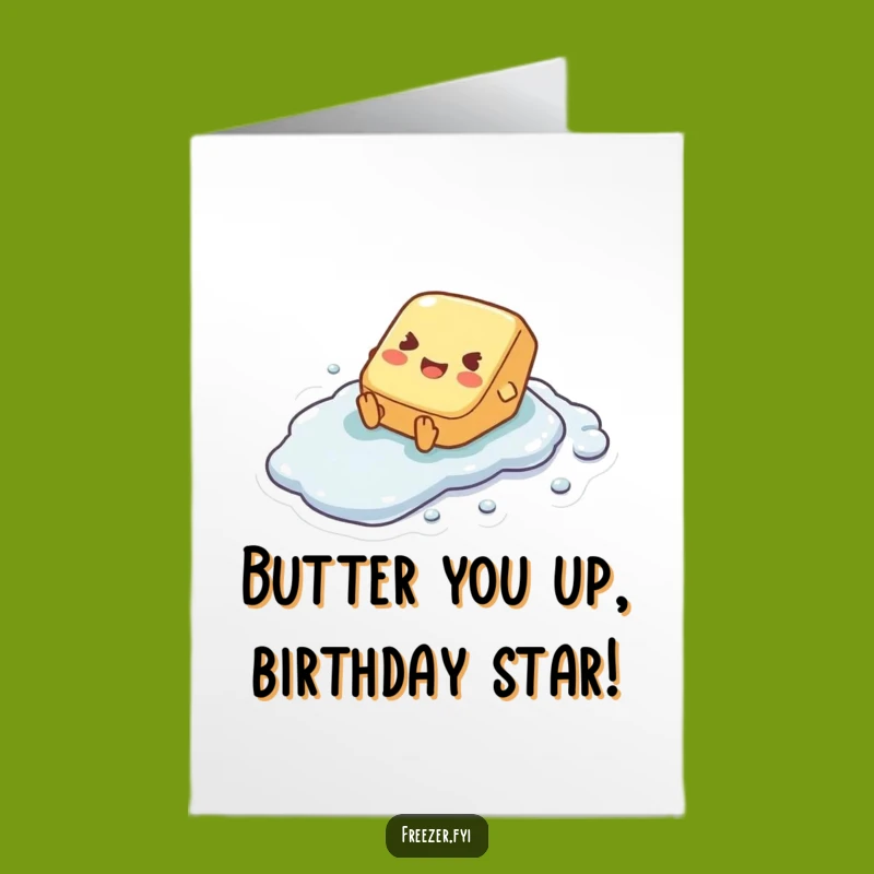 Funny Butter Pat Birthday Card Free Printable: Hilarious Sliding Fun Downloadable Gift
