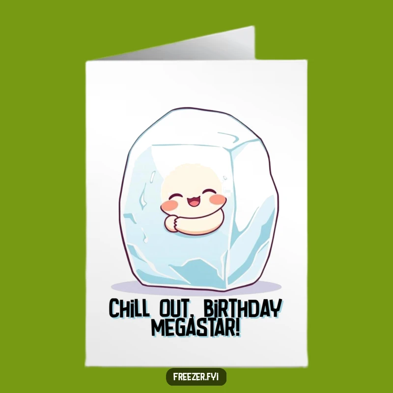Cool Free Printable Birthday Card: Happy Ice Cube Hugger - Fun Download Gift