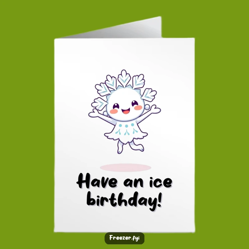 Free Printable Birthday Card: Joyful Snowman Pirouette, Winter Downloadable Gift
