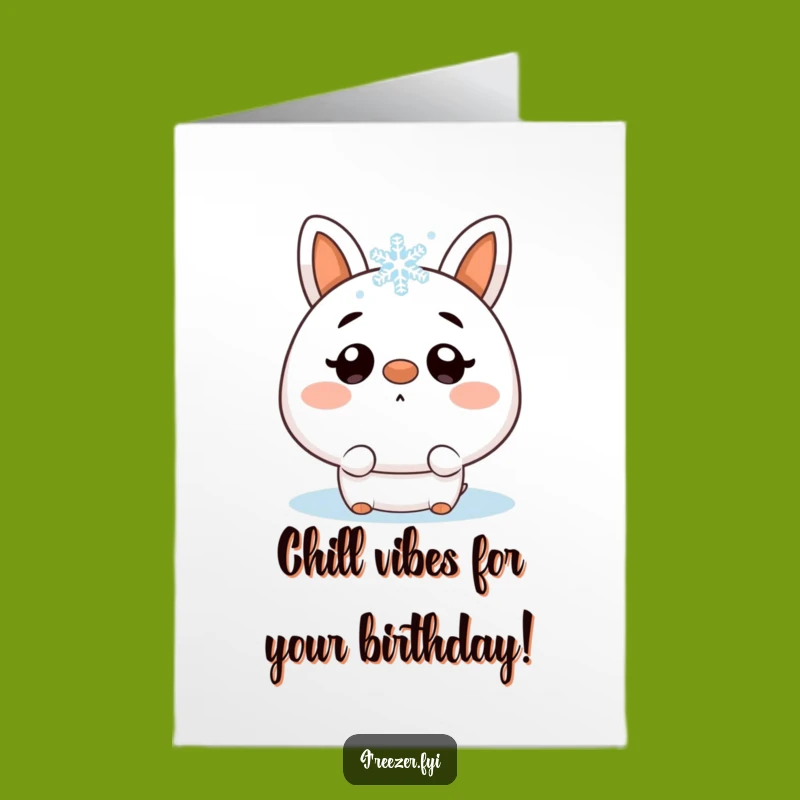 Free Printable Birthday Card: Shocked Snowflake Character - Funny Surprise Greeting Downloadable Gift!