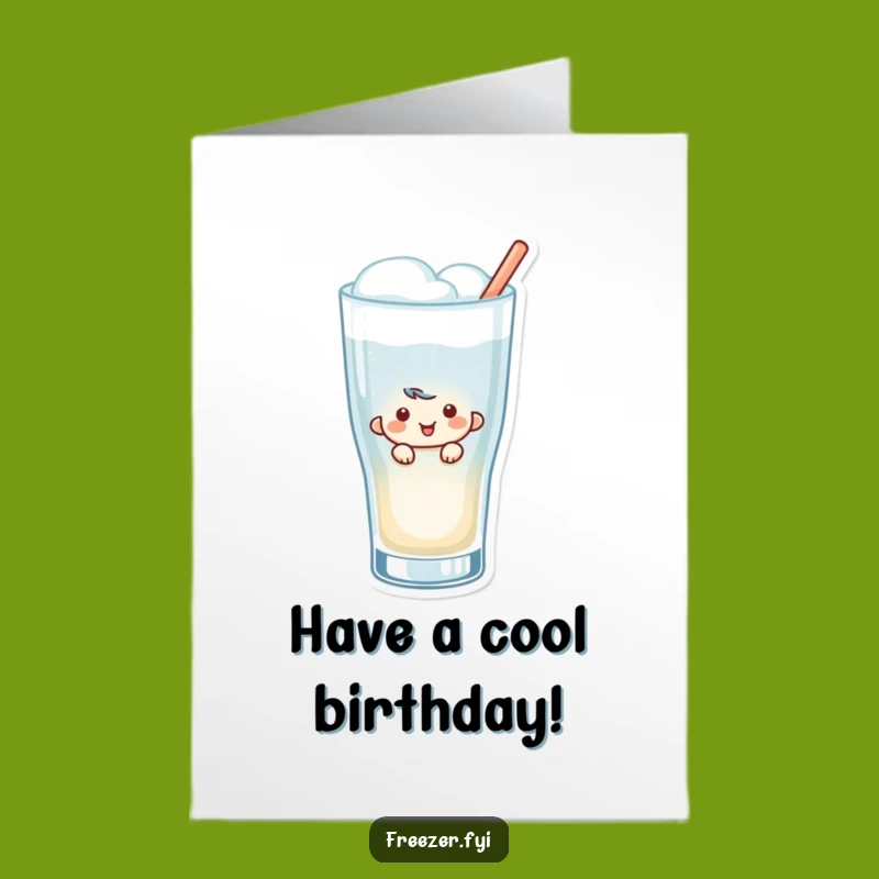 Free Printable Frosty Drink Birthday Card Funny Peeking Downloadable