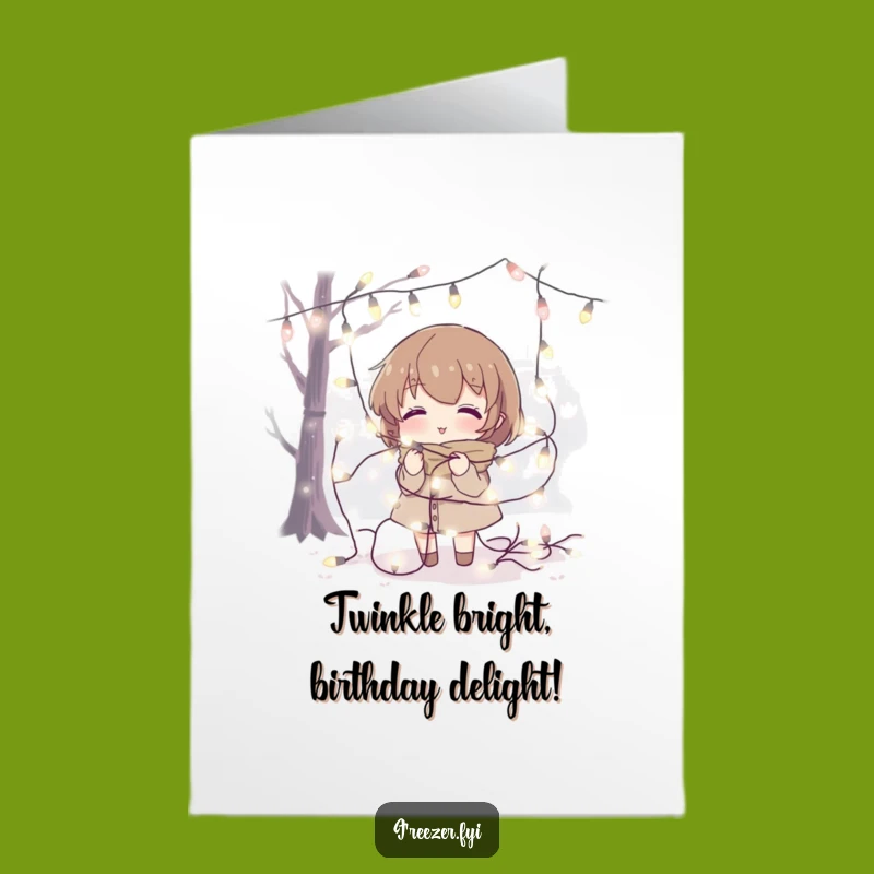 Funny Free Printable Birthday Card: Tangled Lights Character - Whimsical Download Gift