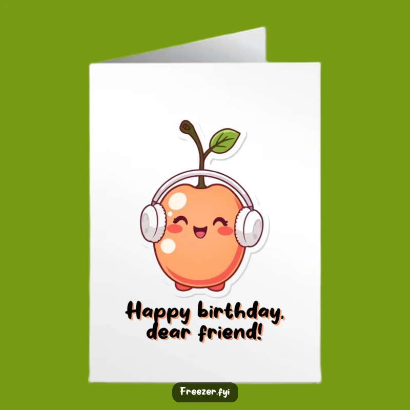 Free Printable Birthday Card: Cherry in Earmuffs - Cozy Downloadable Gift!