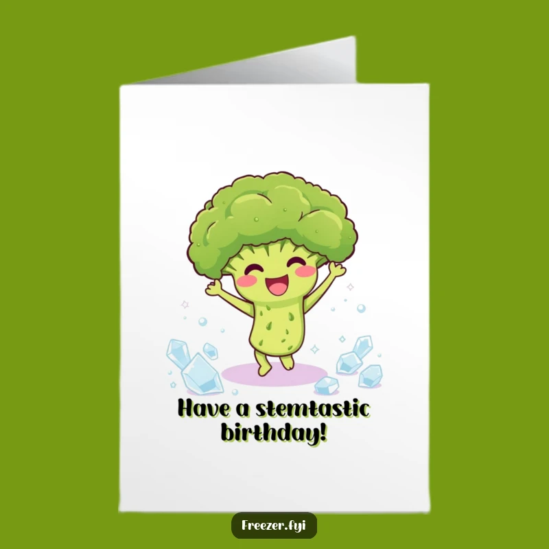 Free Printable Broccoli Birthday Card - Happy Dance Delight!
