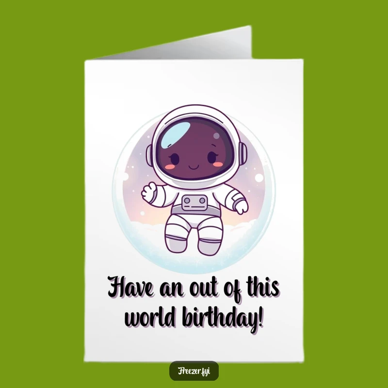 Free Printable Astronaut Birthday Card: Funny Orb Design for an Out-of-This-World Celebration