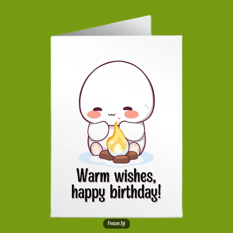 Free Printable Birthday Card: Ice Fire Character Funny Downloadable Gift