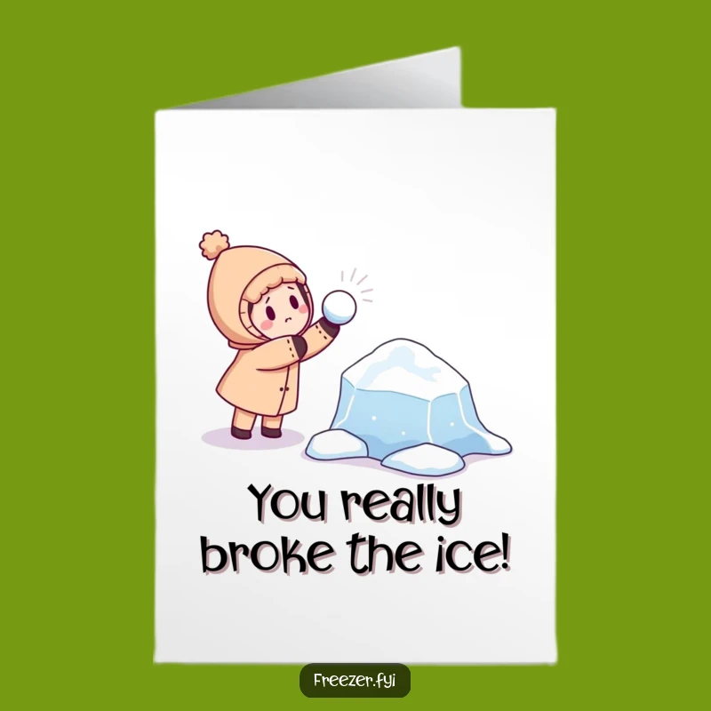 Congrats Free Printable Card: Snowball Showdown Character, Funny Downloadable Gift