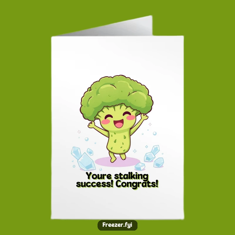 Free Printable Broccoli Congrats Card - Celebrate & Dance!