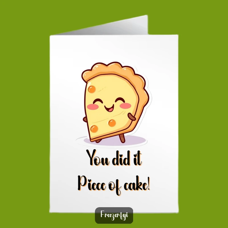Free Printable Congrats Card: Warm Pie Slice Smile for Sweet, Funny Achievements