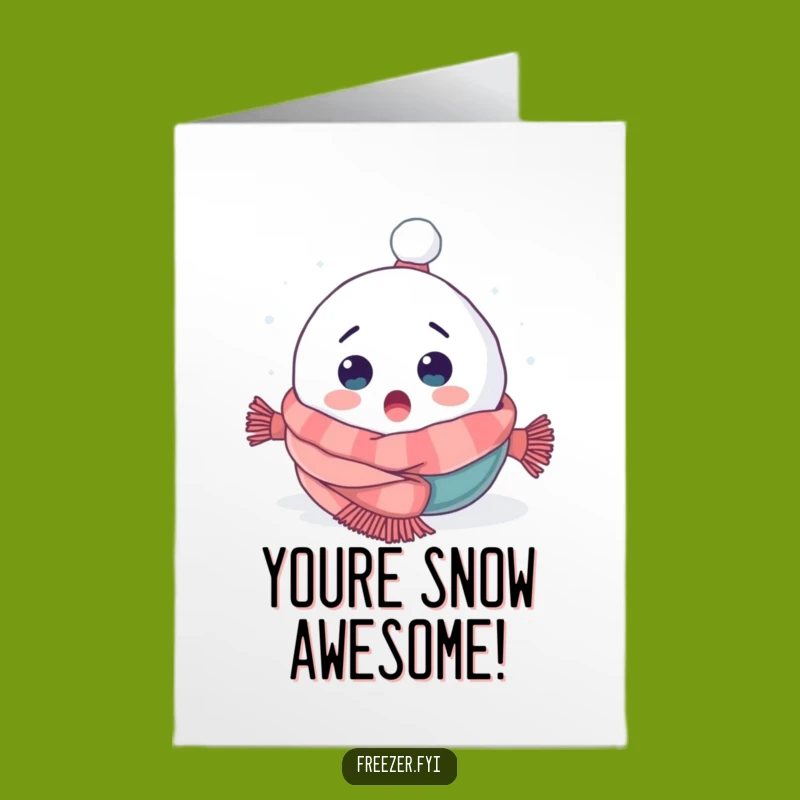 Free Printable Snowball Congrats Card: Funny Tumble Greeting for Happy News