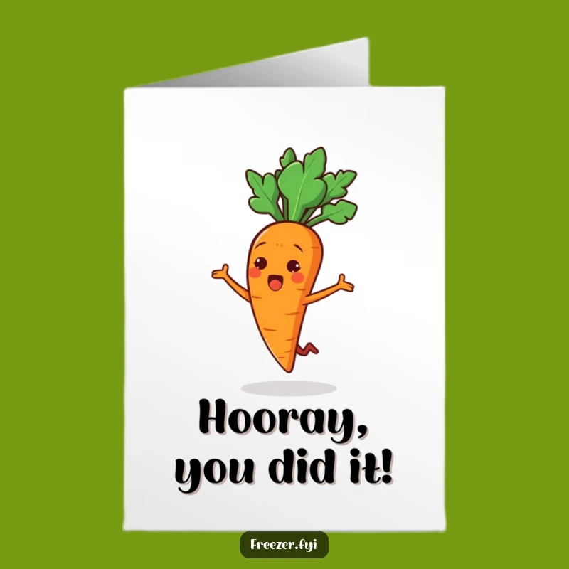Free Printable Congrats Card: Surprised Carrot - Yay Downloadable!