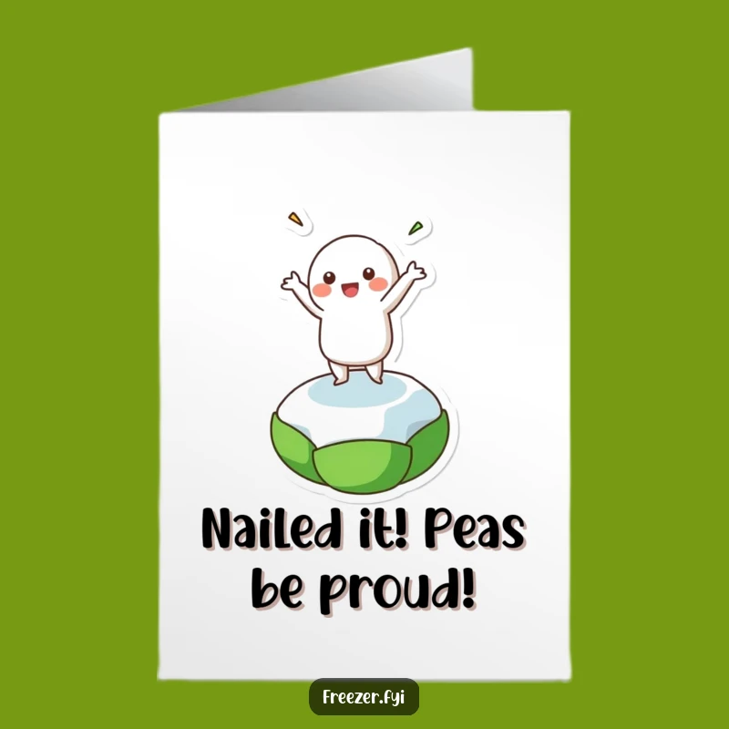 Free Printable Congrats Card: Hilarious Dancing Pea Celebrate Your Win - Downloadable Gift!