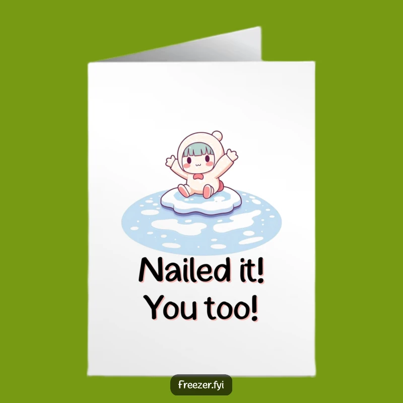 Free Printable Congrats Card: Funny Sliding Character, Perfect Downloadable Gift