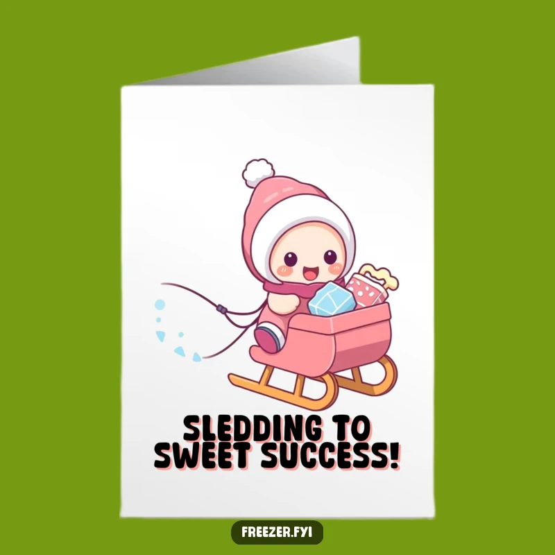 Free Printable Congrats Card: Frosty Treats Sled, Festive Downloadable Gift