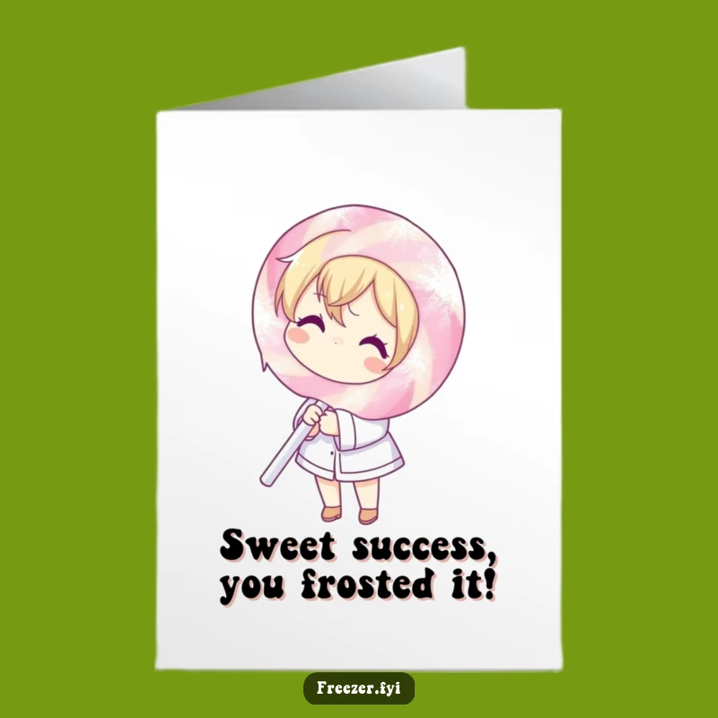 Free Printable Congrats Card: Frosty Lollipop Character Unique Downloadable Celebration