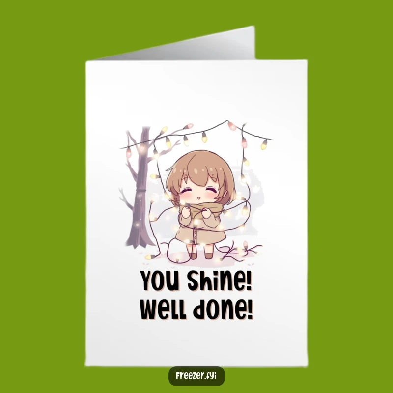 Free Printable Congrats Card: Fairy Light Mishap - Humorous Download for Joy