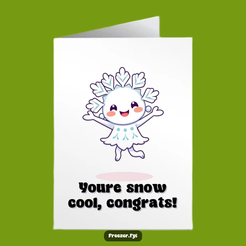 Free Printable Congrats Card: Snowflake Celebration Dance, Downloadable Winter Joy