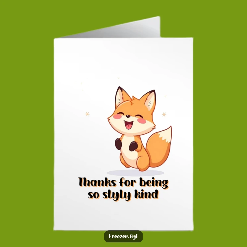 Free Printable Fox Thank You Card - Snowflake Gratitude, Funny Downloadable Gift