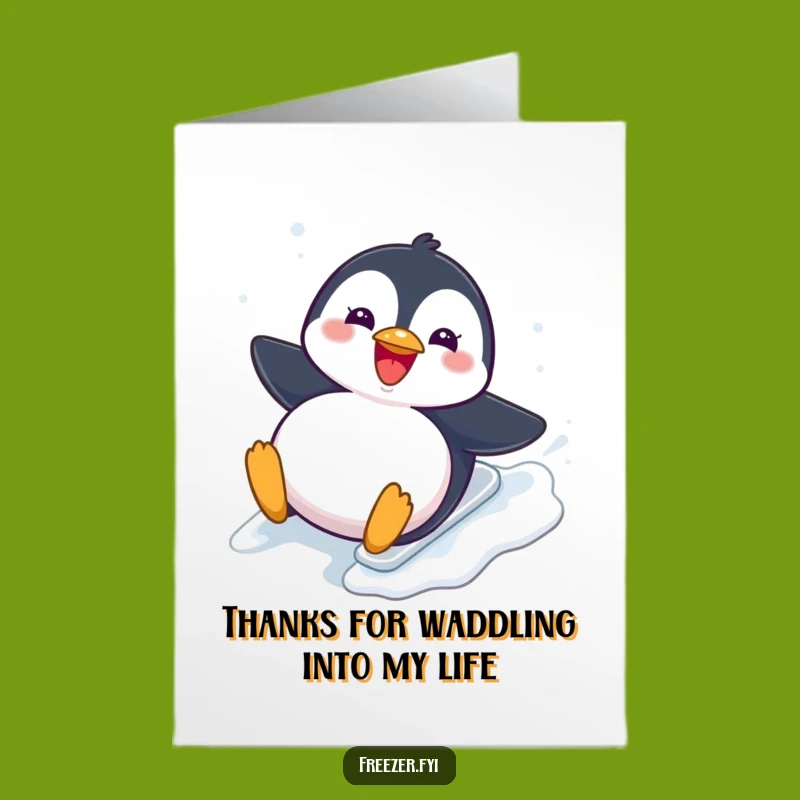 Free Printable Penguin Thank You Card - Sliding Gratitude, Funny Downloadable Gift