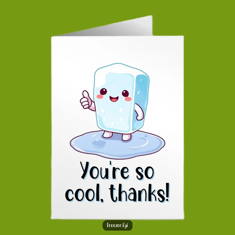 Free Printable Thank You Card: Cool Ice Cube Thumbs Up - Chill Gratitude!