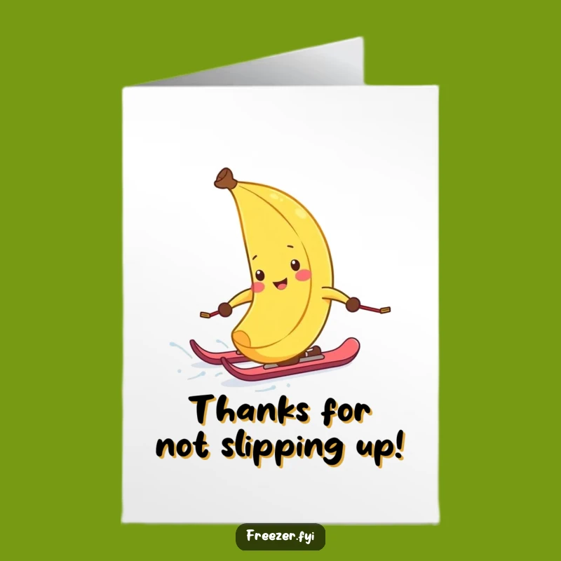 Free Printable Thank You Card: Giggling Banana Skier, Hilarious DIY Downloadable Gift