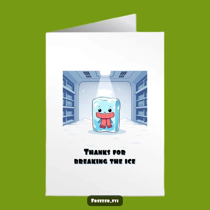 Free Printable Thank You Card: Icy Ice Cube Funny Gratitude Downloadable Greeting
