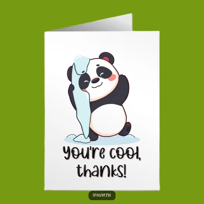 Free Printable Thank You Card: Panda's Cold Embrace Funny Gift