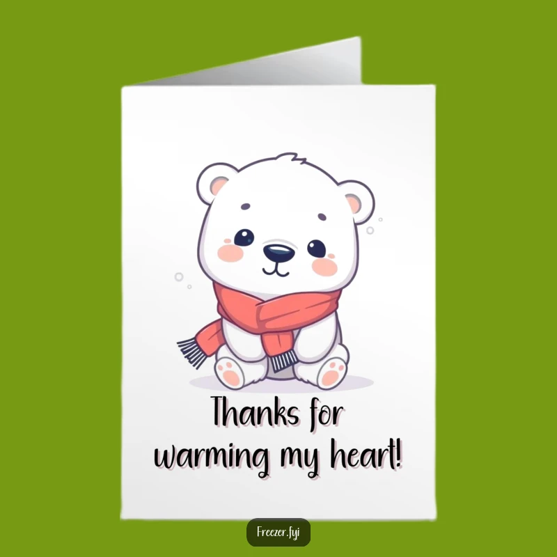 Free Printable Thank You Card: Polar Bear Thanks - Chilly Gratitude!
