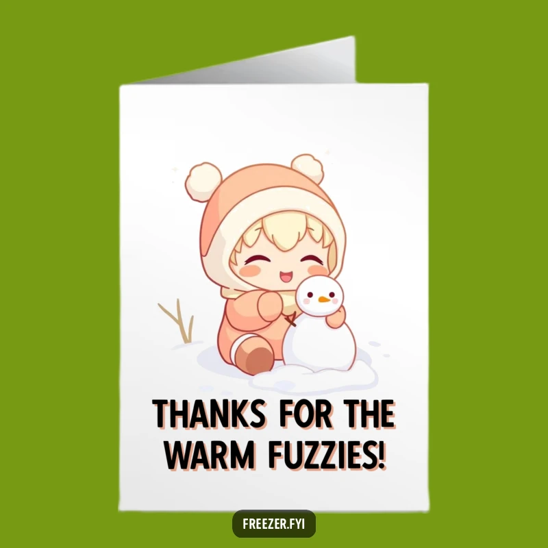 Free Printable Thank You Card: Snowman Builder Humor, Appreciative Downloadable Gift