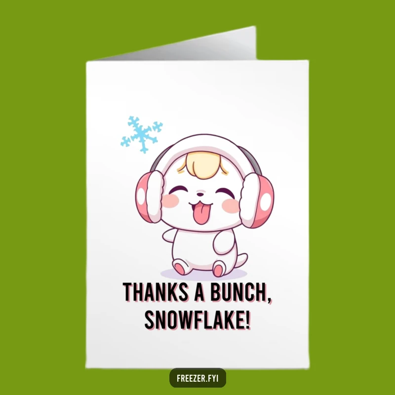 Free Printable Thank You Card: Snow Character's Cheeky Gratitude - Downloadable